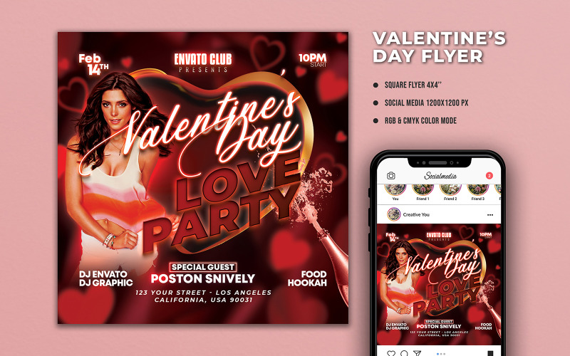 Valentines Night PSD Flyer Templates Corporate Identity