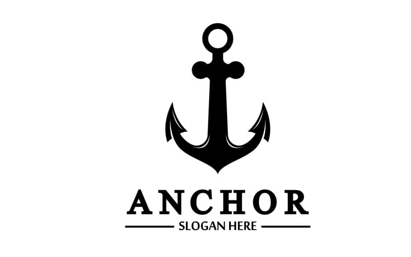 Anchor marine icon graphic symbol version 19 Logo Template