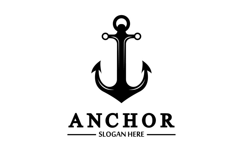 Anchor marine icon graphic symbol version 6 Logo Template