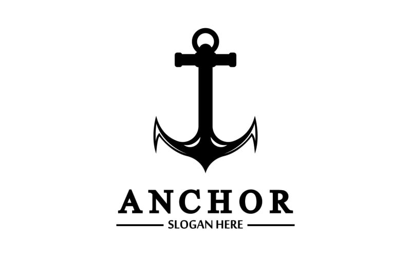 Anchor marine icon graphic symbol version 7 Logo Template