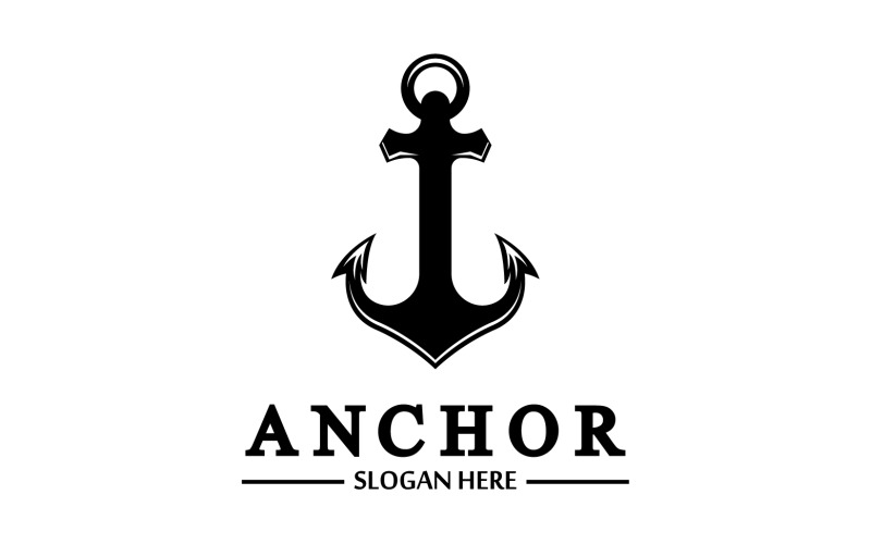 Anchor marine icon graphic symbol version 8 Logo Template