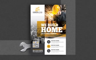 Construction Flyer, Construction Leaflet, A4 Pages Business Construction Flyer Layout