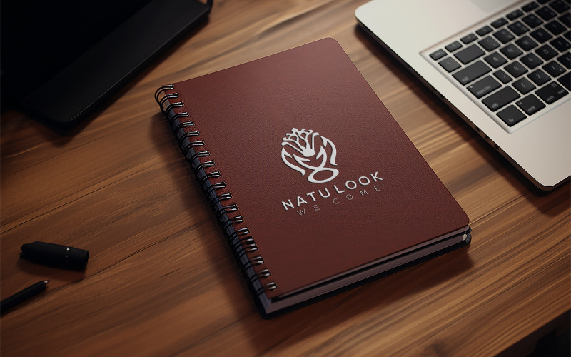 Leather notepad cover mockup | book cover logo mockup | book cover mockup | red leather cover mockup Product Mockup