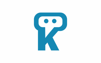 letter k chat logo template