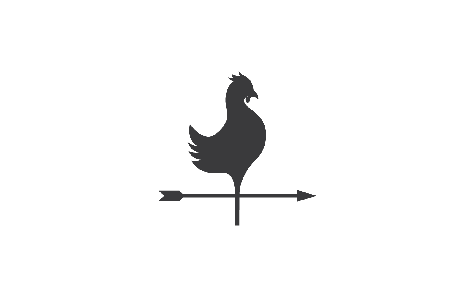 Rooster and arrow icon vector flat design template