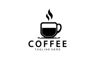 Flat coffee shop badge collection logo version 10