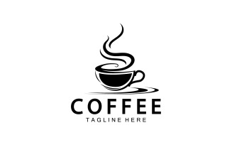 Flat coffee shop badge collection logo version 14