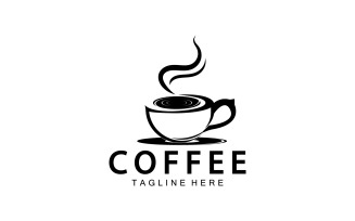 Flat coffee shop badge collection logo version 15