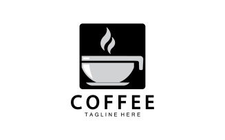 Flat coffee shop badge collection logo version 21