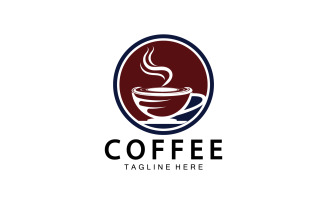 Flat coffee shop badge collection logo version 23