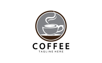 Flat coffee shop badge collection logo version 24