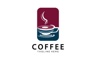 Flat coffee shop badge collection logo version 27