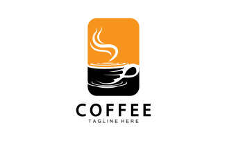 Flat coffee shop badge collection logo version 28
