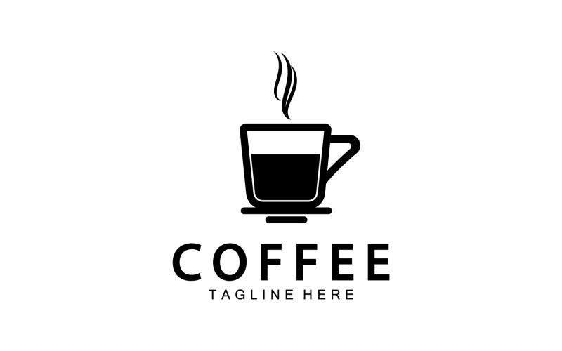 Flat coffee shop badge collection logo version 3 Logo Template