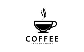 Flat coffee shop badge collection logo version 6