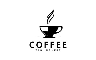 Flat coffee shop badge collection logo version 8