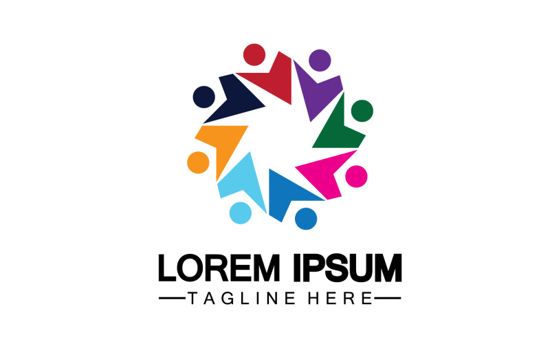 Community team group work logo template vector version 21 Logo Template