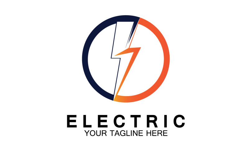 Electric flash thunderbolt logo version 9 Logo Template