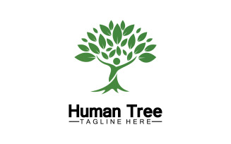 Human tree concept love save green logo version 10