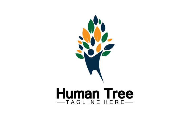 Human tree concept love save green logo version 12 Logo Template
