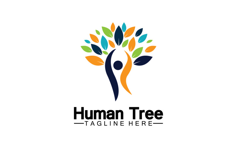 Human tree concept love save green logo version 14 Logo Template