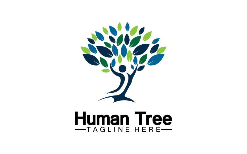 Human tree concept love save green logo version 15 Logo Template