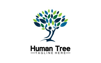 Human tree concept love save green logo version 15