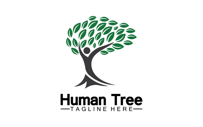 Human tree concept love save green logo version 16 Logo Template