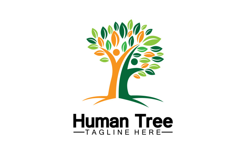 Human tree concept love save green logo version 17 Logo Template