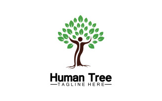 Human tree concept love save green logo version 18