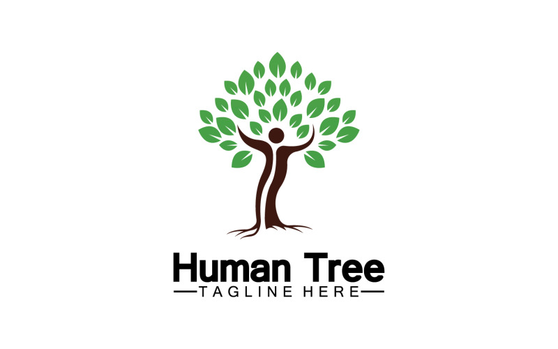 Human tree concept love save green logo version 18 Logo Template