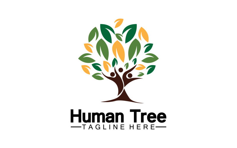 Human tree concept love save green logo version 20 Logo Template