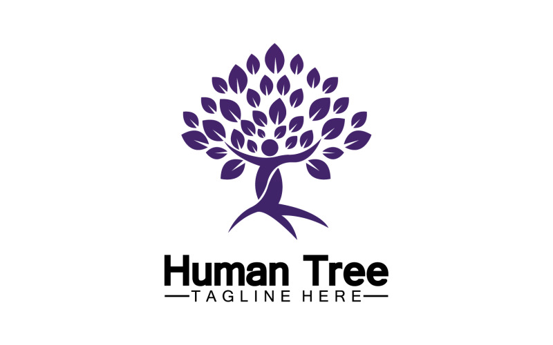 Human tree concept love save green logo version 21 Logo Template