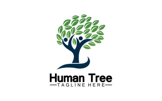 Human tree concept love save green logo version 22