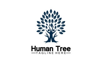 Human tree concept love save green logo version 23