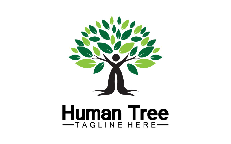 Human tree concept love save green logo version 2 Logo Template