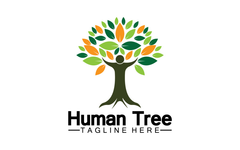 Human tree concept love save green logo version 3 Logo Template