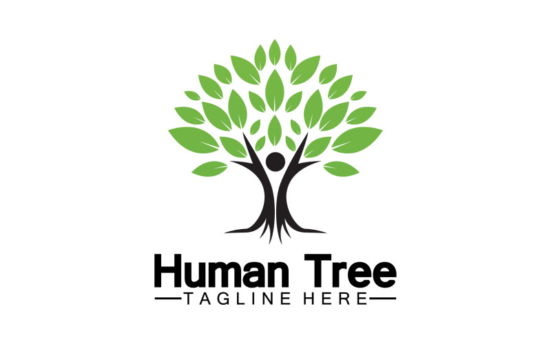 Human tree concept love save green logo version 4 Logo Template