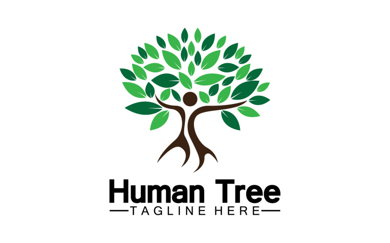 Human tree concept love save green logo version 6 Logo Template