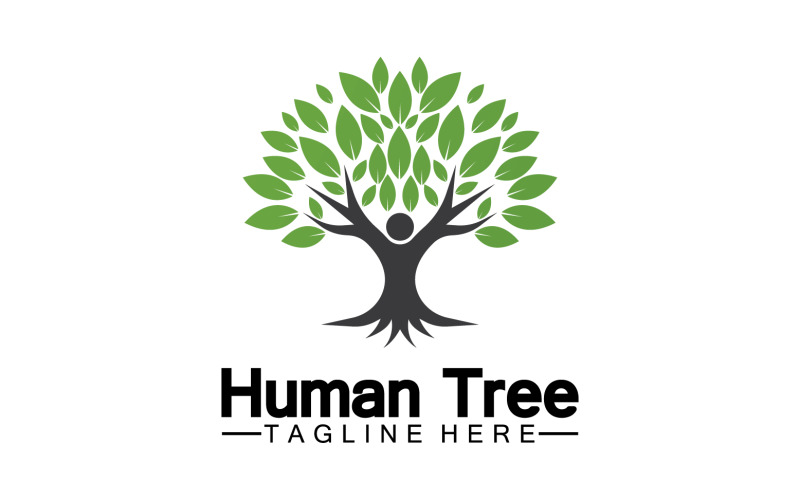 Human tree concept love save green logo version 7 Logo Template