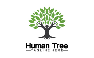 Human tree concept love save green logo version 7
