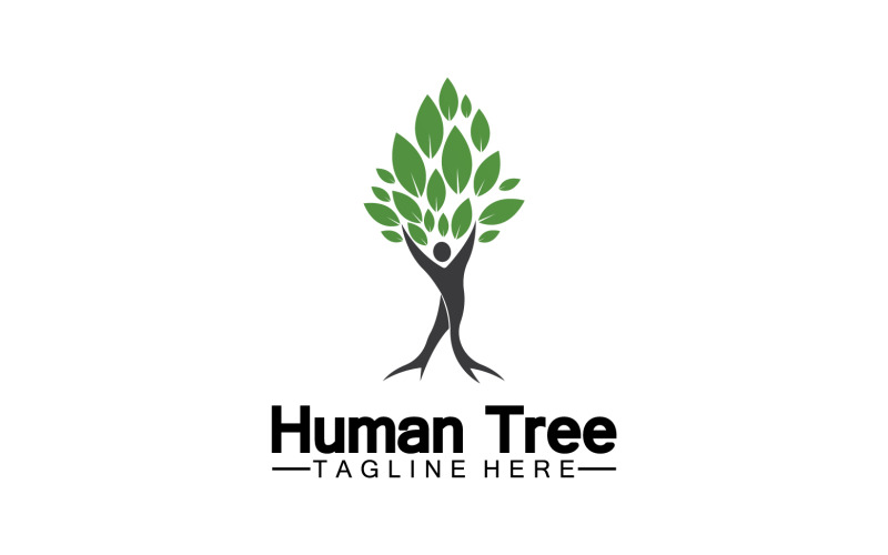 Human tree concept love save green logo version 9 Logo Template