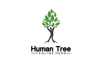 Human tree concept love save green logo version 9