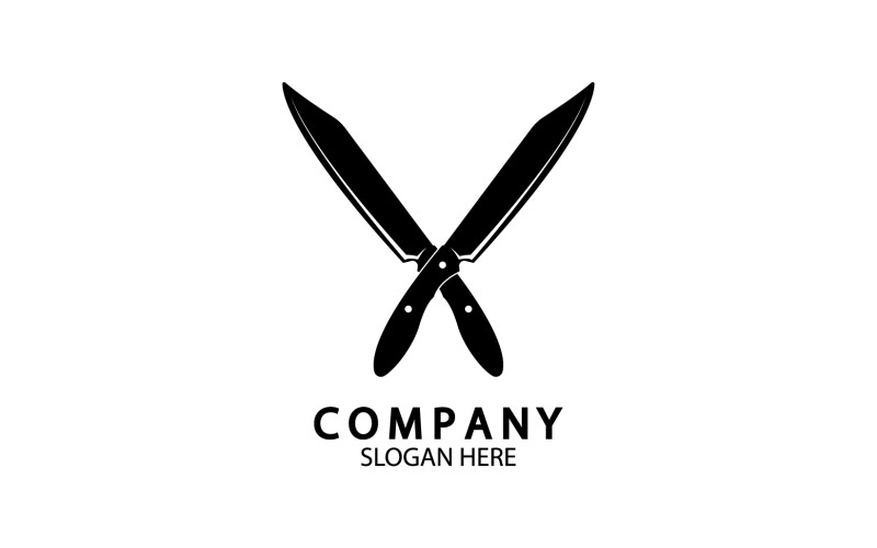 Kitchen knife symbol template logo vector version 12 Logo Template