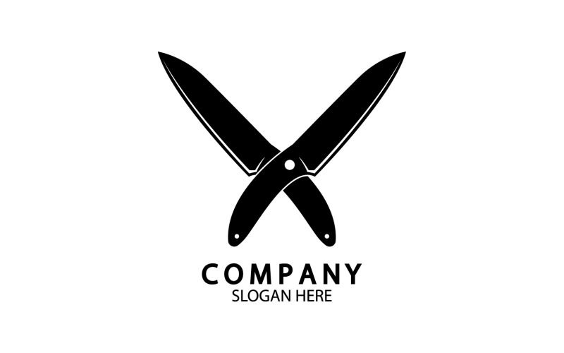 Kitchen knife symbol template logo vector version 16 Logo Template