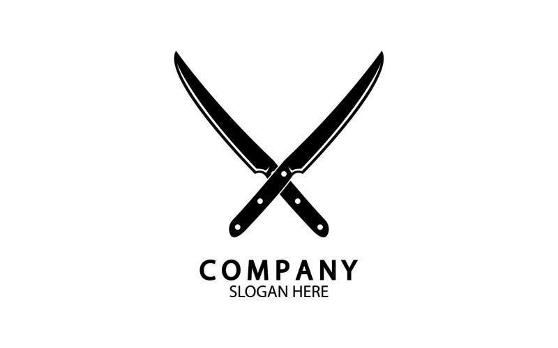 Kitchen knife symbol template logo vector version 21 Logo Template