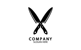 Kitchen knife symbol template logo vector version 22