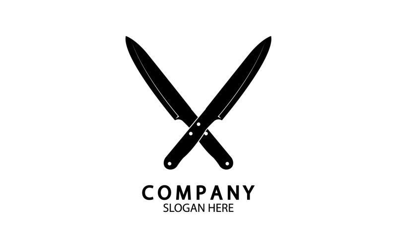 Kitchen knife symbol template logo vector version 24 Logo Template