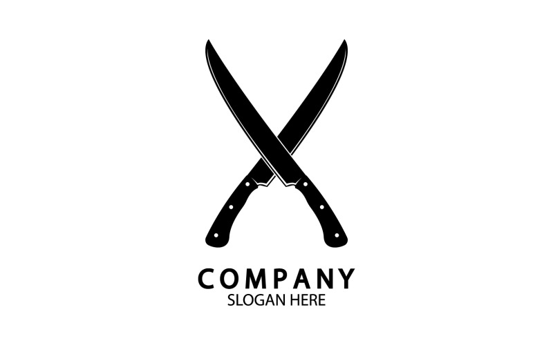 Kitchen knife symbol template logo vector version 27 Logo Template