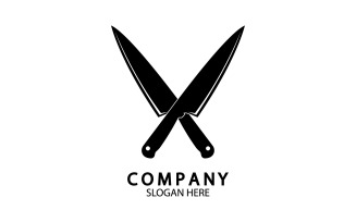 Kitchen knife symbol template logo vector version 28